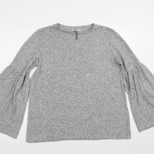Zara Womens Grey  Viscose Pullover Sweatshirt Size L  Pullover