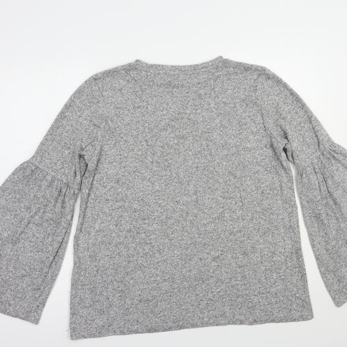Zara Womens Grey  Viscose Pullover Sweatshirt Size L  Pullover