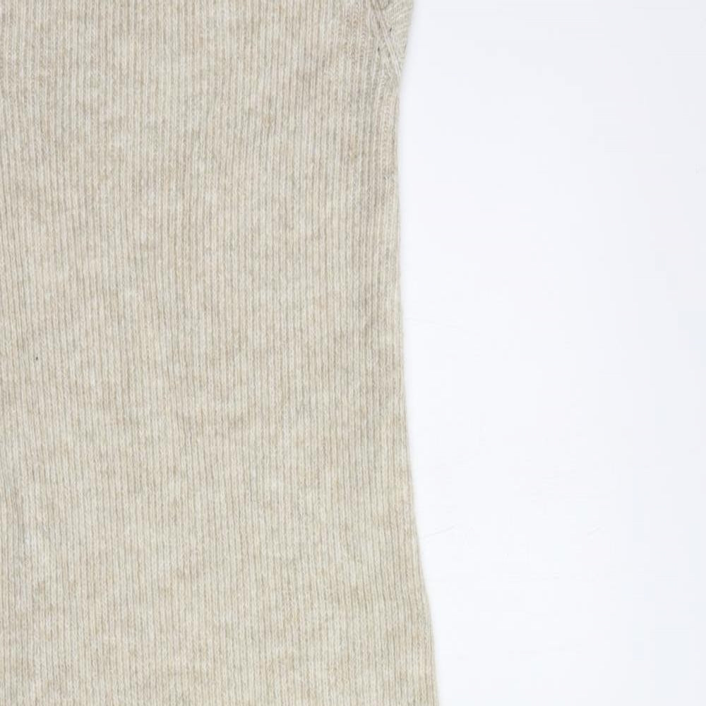 Zara Womens Beige  Polyester Jumper Dress  Size S  High Neck Pullover