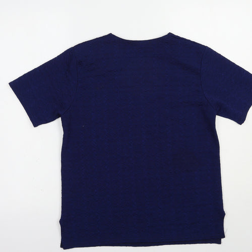 Pure & Natural Womens Blue  Polyester Basic Blouse Size M Crew Neck