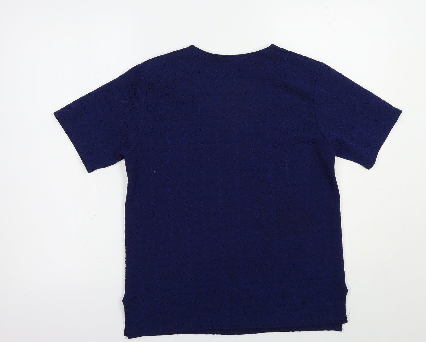 Pure & Natural Womens Blue  Polyester Basic Blouse Size M Crew Neck