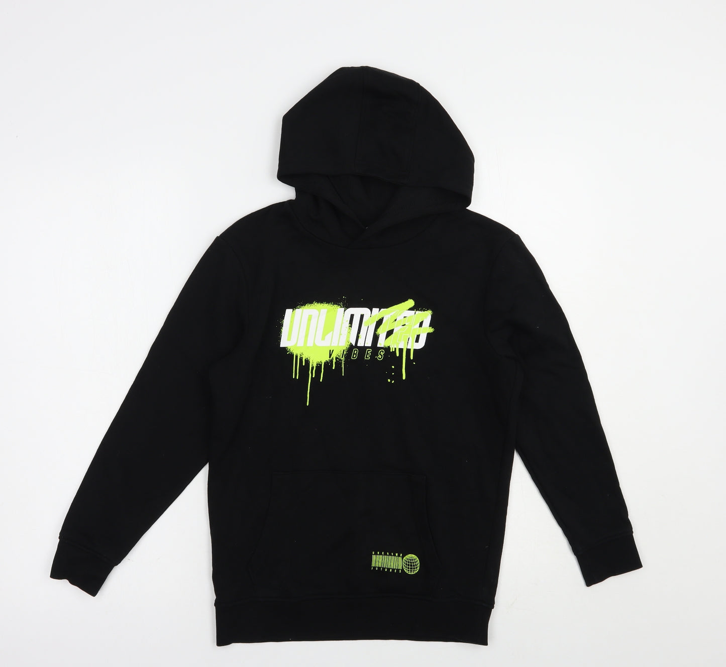 George Boys Black  Cotton Pullover Hoodie Size 10-11 Years  Pullover - Unlimited Vibes