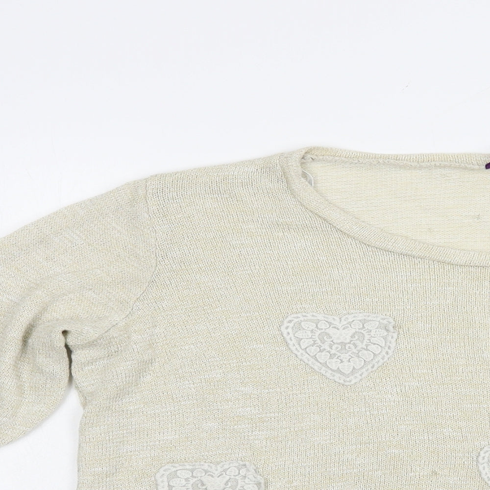 New Look Womens Beige Boat Neck  Viscose Pullover Jumper Size 22   - Hearts