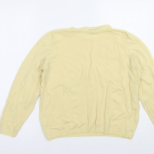 Marks and Spencer Womens Yellow Crew Neck  Acrylic Pullover Jumper Size M