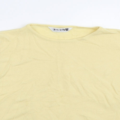 Marks and Spencer Womens Yellow Crew Neck  Acrylic Pullover Jumper Size M