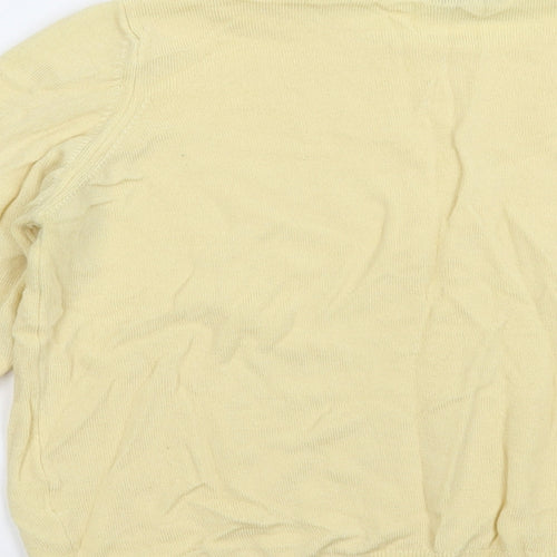 Marks and Spencer Womens Yellow Crew Neck  Acrylic Pullover Jumper Size M