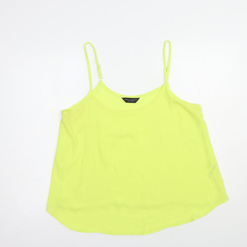 Dorothy Perkins Womens Yellow  Polyester Camisole Blouse Size 16 Round Neck