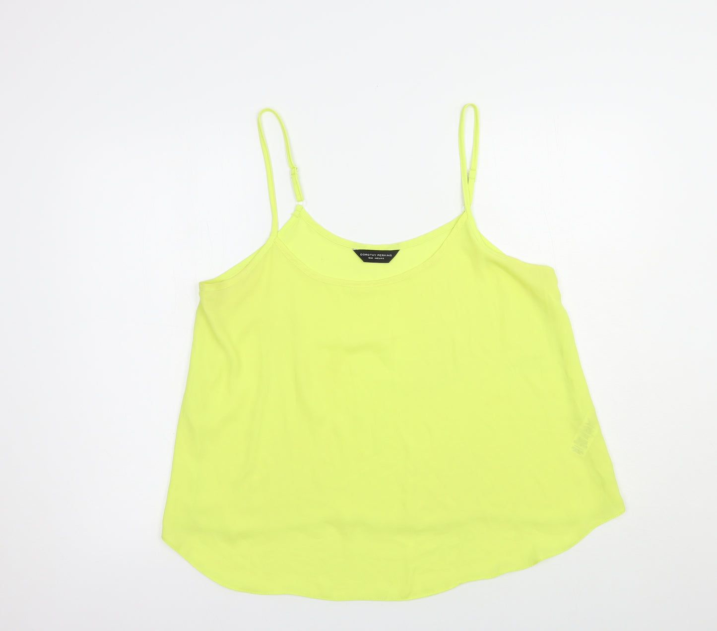 Dorothy Perkins Womens Yellow  Polyester Camisole Blouse Size 16 Round Neck
