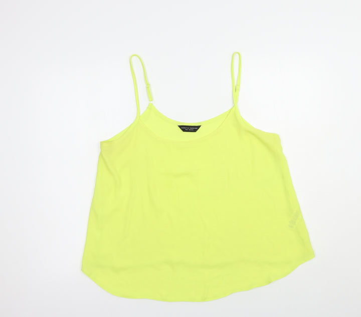 Dorothy Perkins Womens Yellow  Polyester Camisole Blouse Size 16 Round Neck