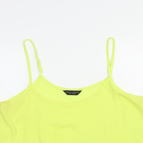 Dorothy Perkins Womens Yellow  Polyester Camisole Blouse Size 16 Round Neck