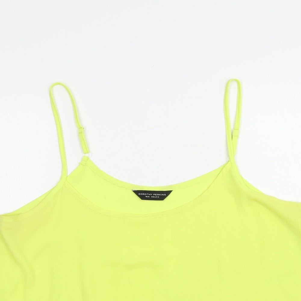 Dorothy Perkins Womens Yellow  Polyester Camisole Blouse Size 16 Round Neck