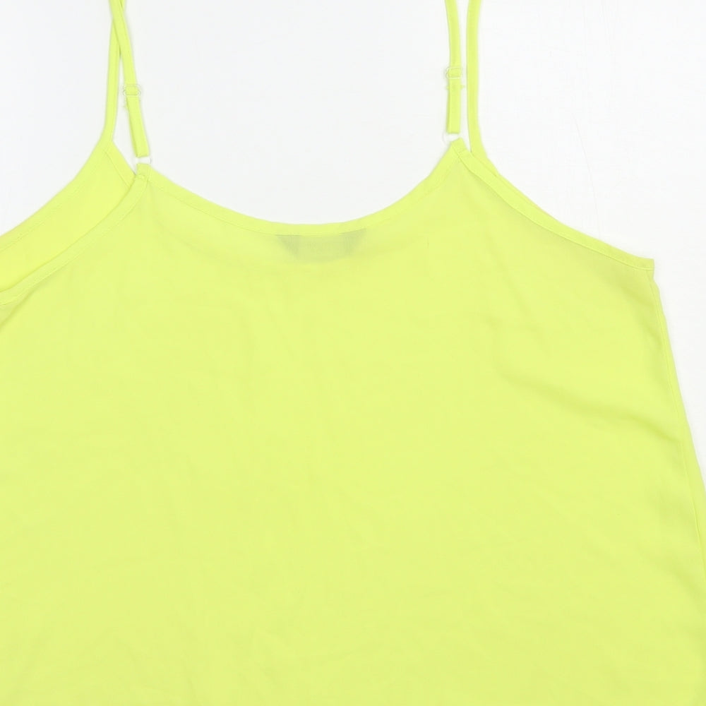 Dorothy Perkins Womens Yellow  Polyester Camisole Blouse Size 16 Round Neck
