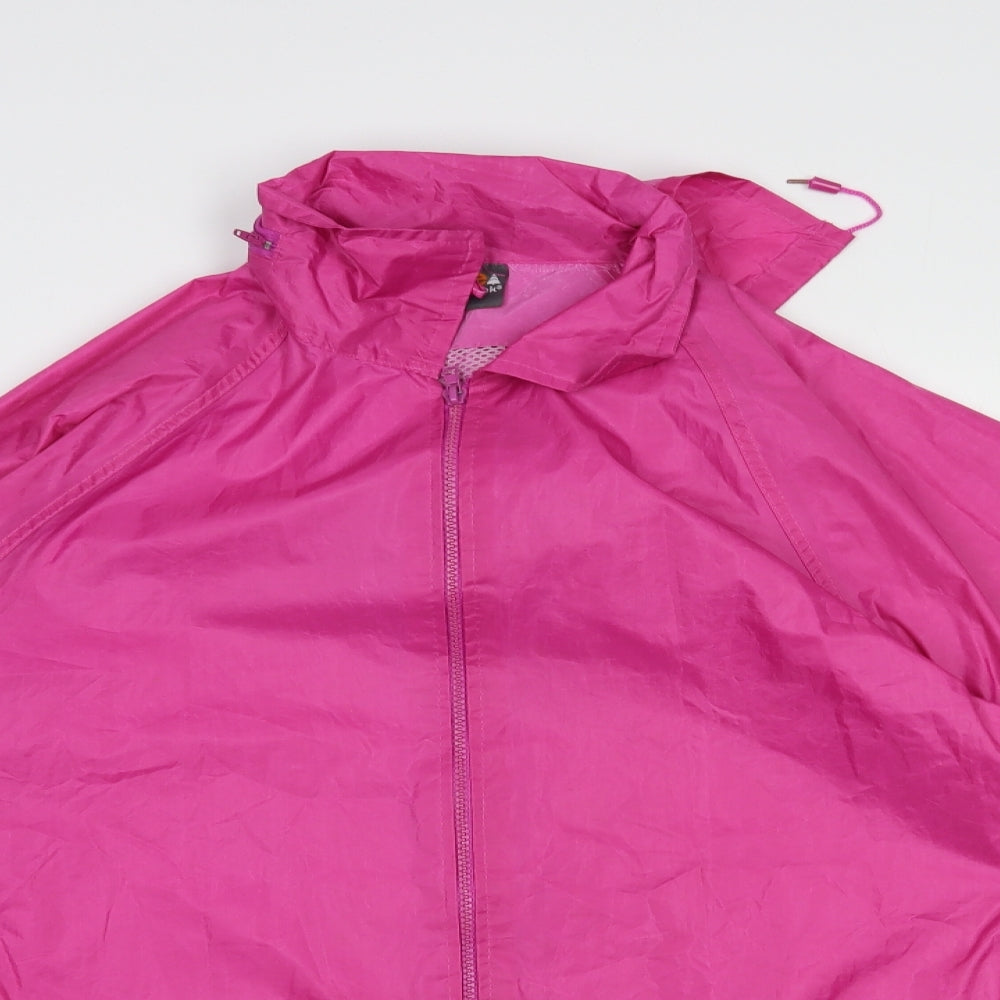 Alpine Trek Womens Pink   Rain Coat Jacket Size L  Zip