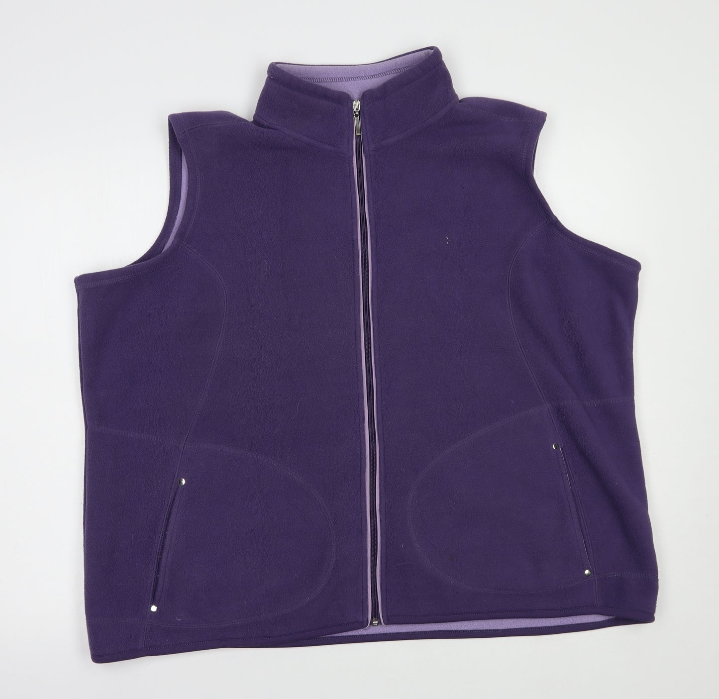 Bonmarché Womens Purple   Gilet Waistcoat Size XL  Zip