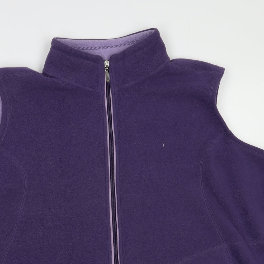 Bonmarché Womens Purple   Gilet Waistcoat Size XL  Zip