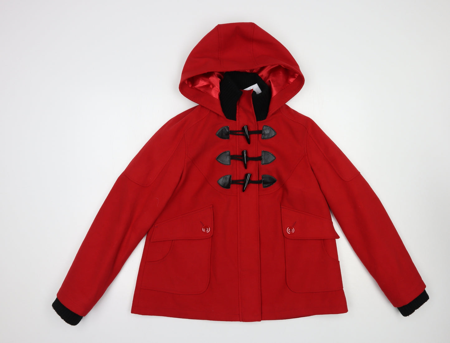 Dorothy Perkins Womens Red   Pea Coat Coat Size 8  Button