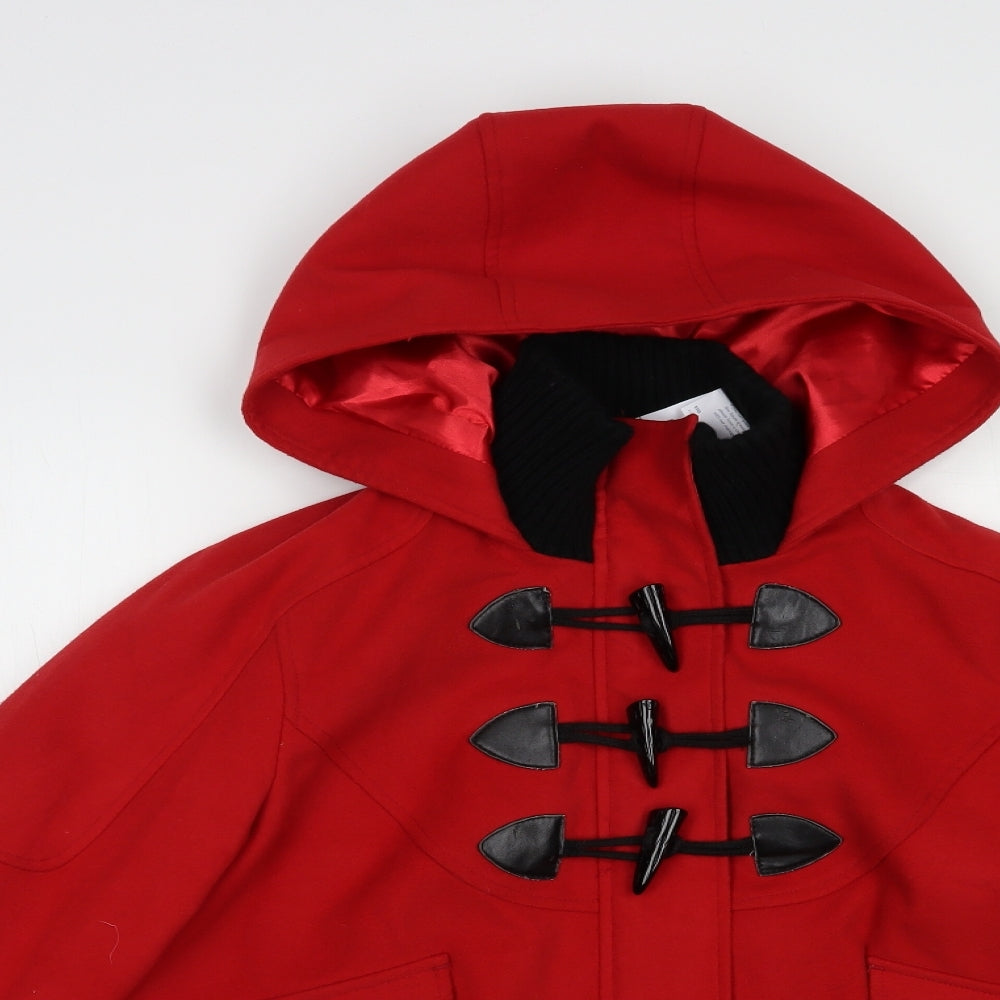 Dorothy Perkins Womens Red   Pea Coat Coat Size 8  Button