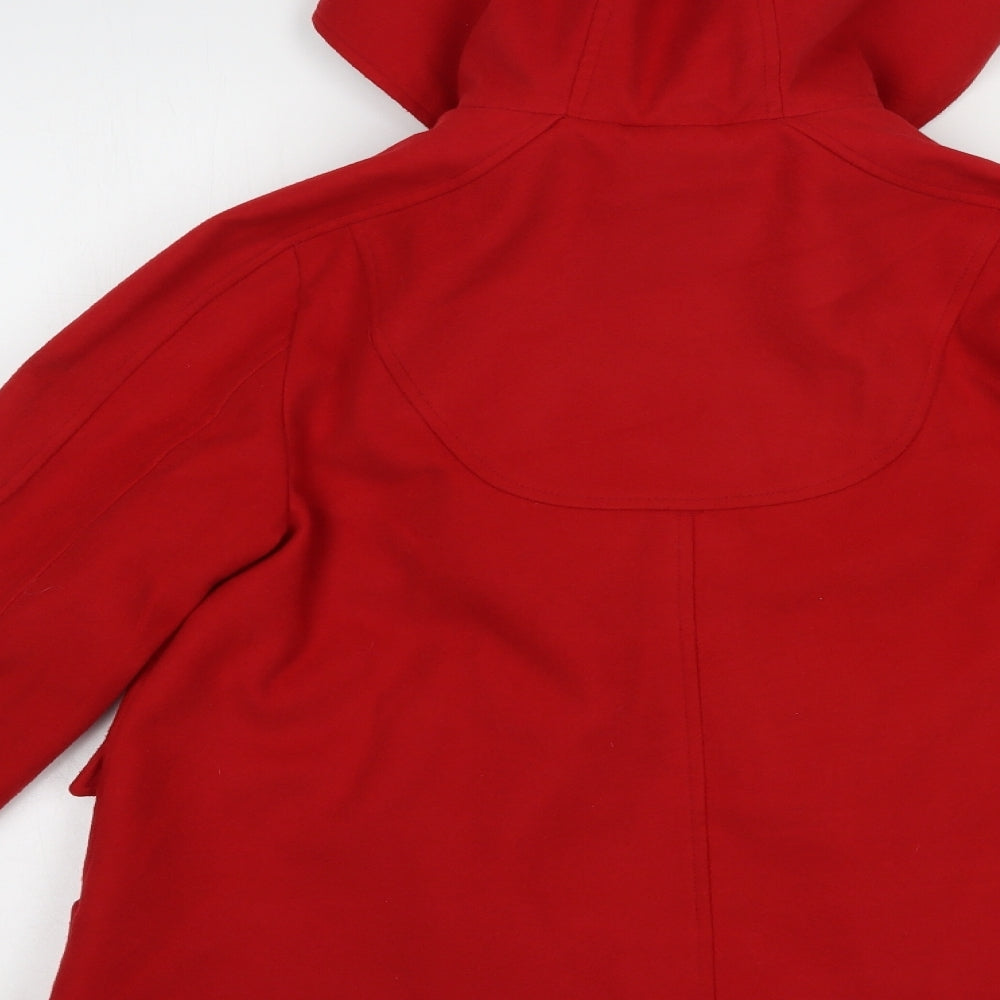 Dorothy Perkins Womens Red   Pea Coat Coat Size 8  Button