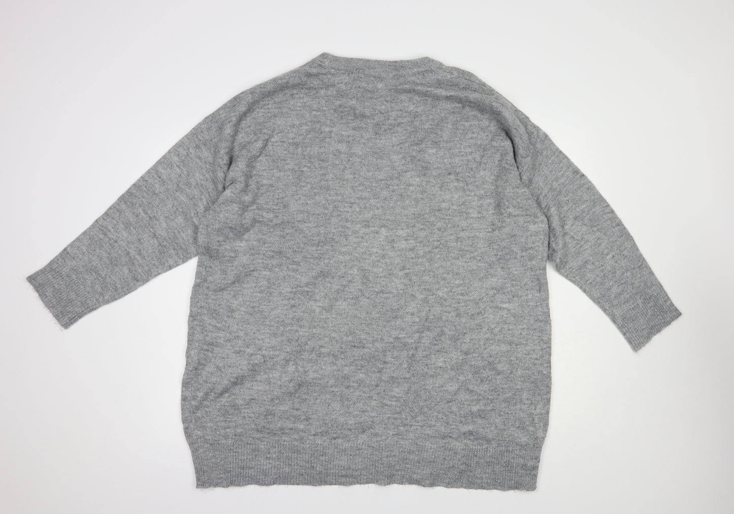 George Womens Grey Crew Neck  Acrylic Pullover Jumper Size XL   - Stars