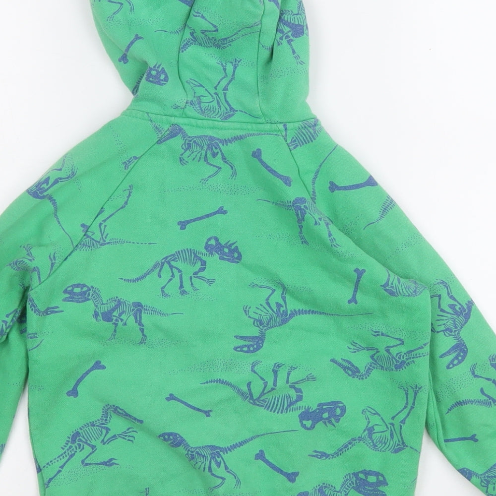 Gap Boys Green Geometric Cotton Full Zip Hoodie Size 5 Years  Zip - Dinosaur Bone