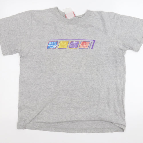 Reebok Womens Grey  Cotton Basic T-Shirt Size M Round Neck