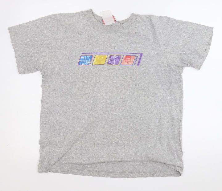 Reebok Womens Grey Cotton Basic T-Shirt Size M Round Neck