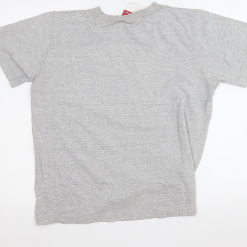 Reebok Womens Grey  Cotton Basic T-Shirt Size M Round Neck