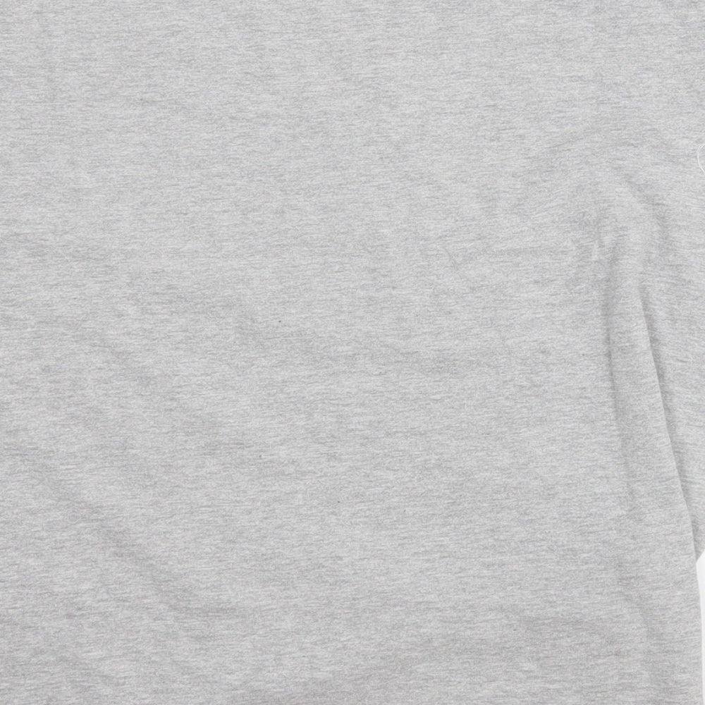 Reebok Womens Grey  Cotton Basic T-Shirt Size M Round Neck