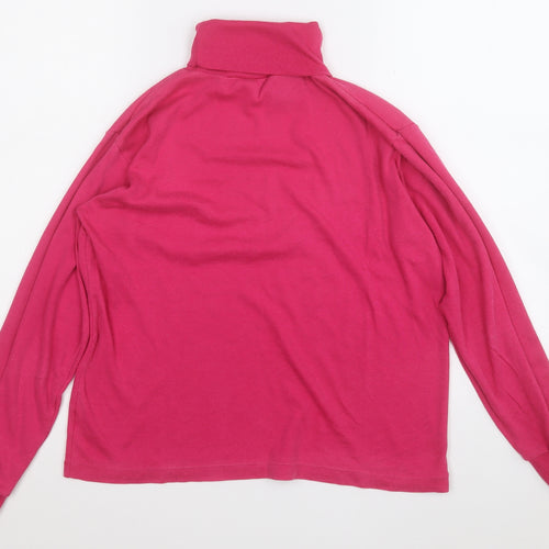 Preworn Womens Pink Roll Neck  Cotton Pullover Jumper Size S