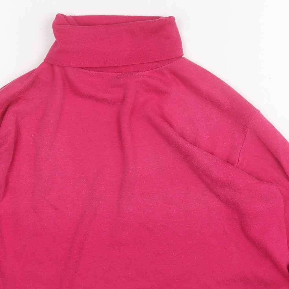 Preworn Womens Pink Roll Neck  Cotton Pullover Jumper Size S
