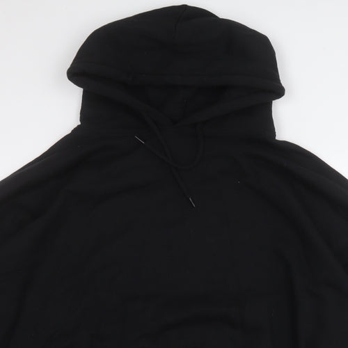 Boohoo Mens Black  Cotton Pullover Hoodie Size L   - Heart Oversized