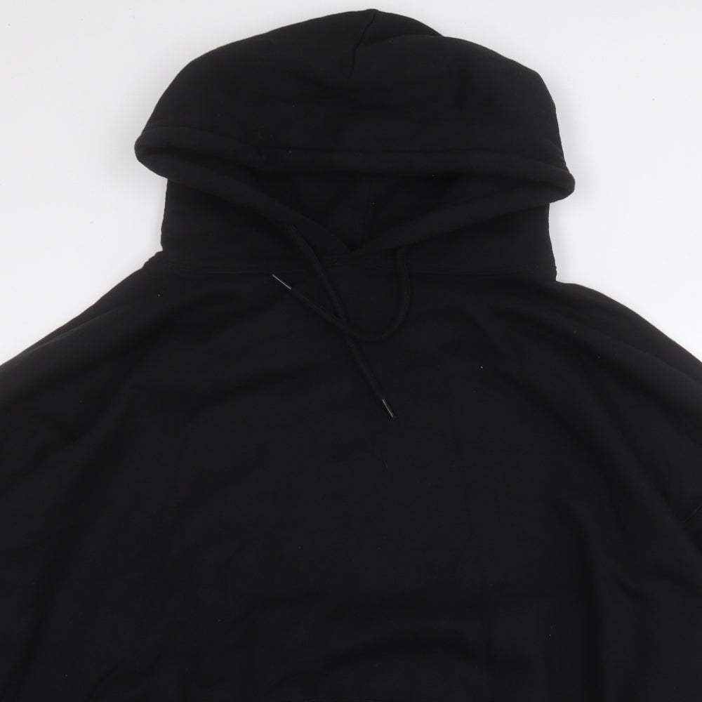 Boohoo Mens Black  Cotton Pullover Hoodie Size L   - Heart Oversized