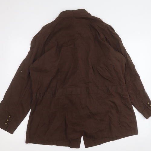 Casual Comfort Womens Brown  Cotton Shirt Dress  Size L  Round Neck