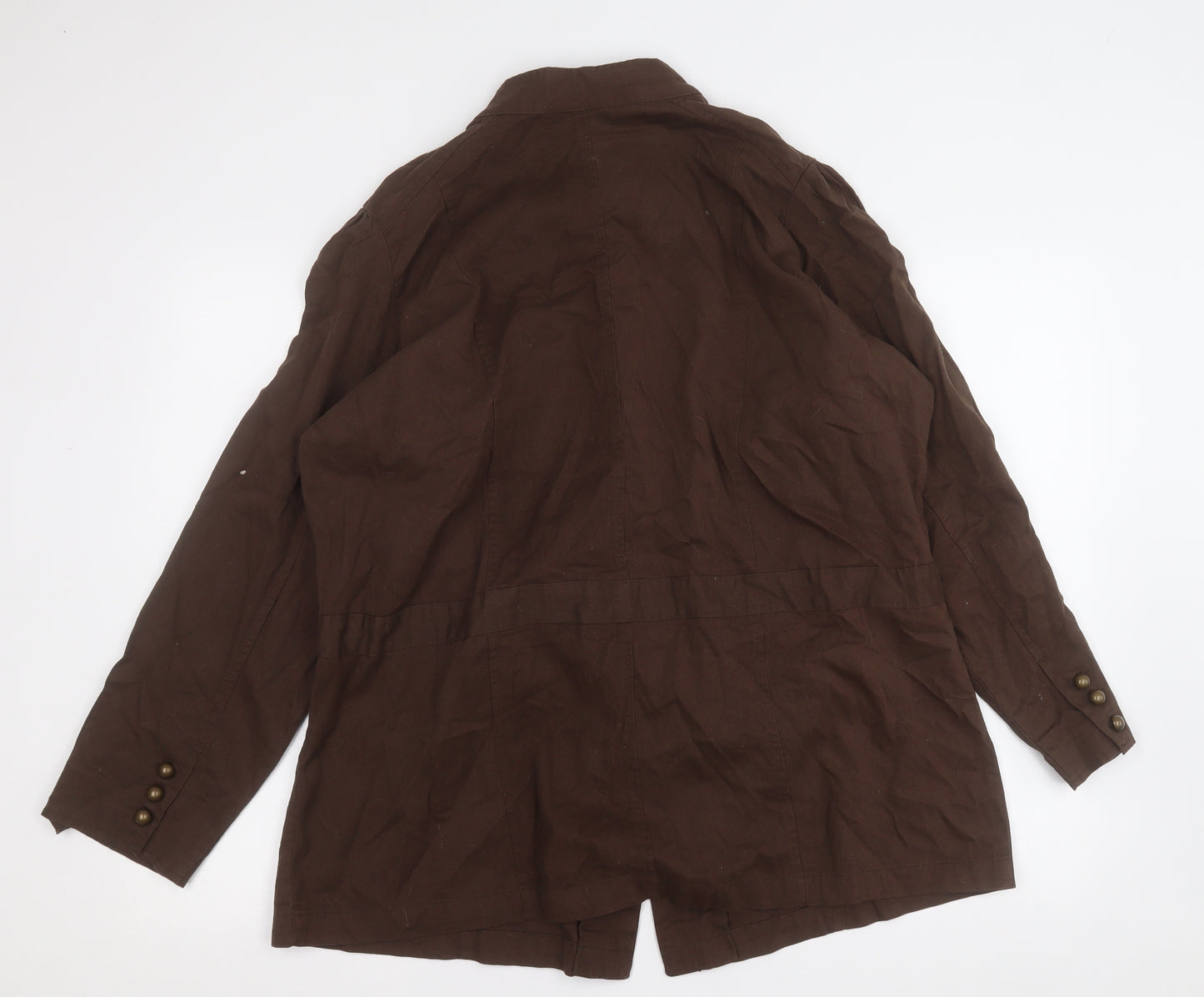 Casual Comfort Womens Brown  Cotton Shirt Dress  Size L  Round Neck