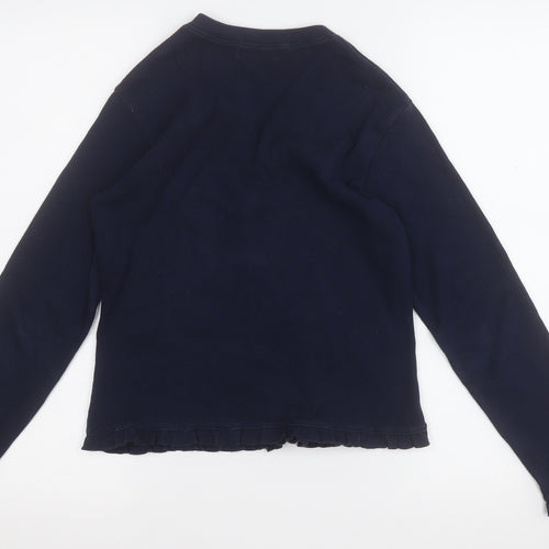 samarkand Womens Blue V-Neck  Cotton Cardigan Jumper Size XS