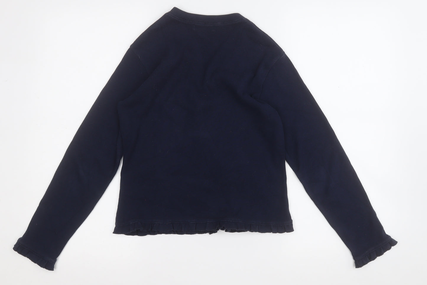 samarkand Womens Blue V-Neck  Cotton Cardigan Jumper Size XS