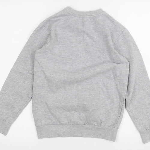 Disney Girls Grey  Cotton Pullover Sweatshirt Size 10-11 Years   - Mickey Mouse Christmas
