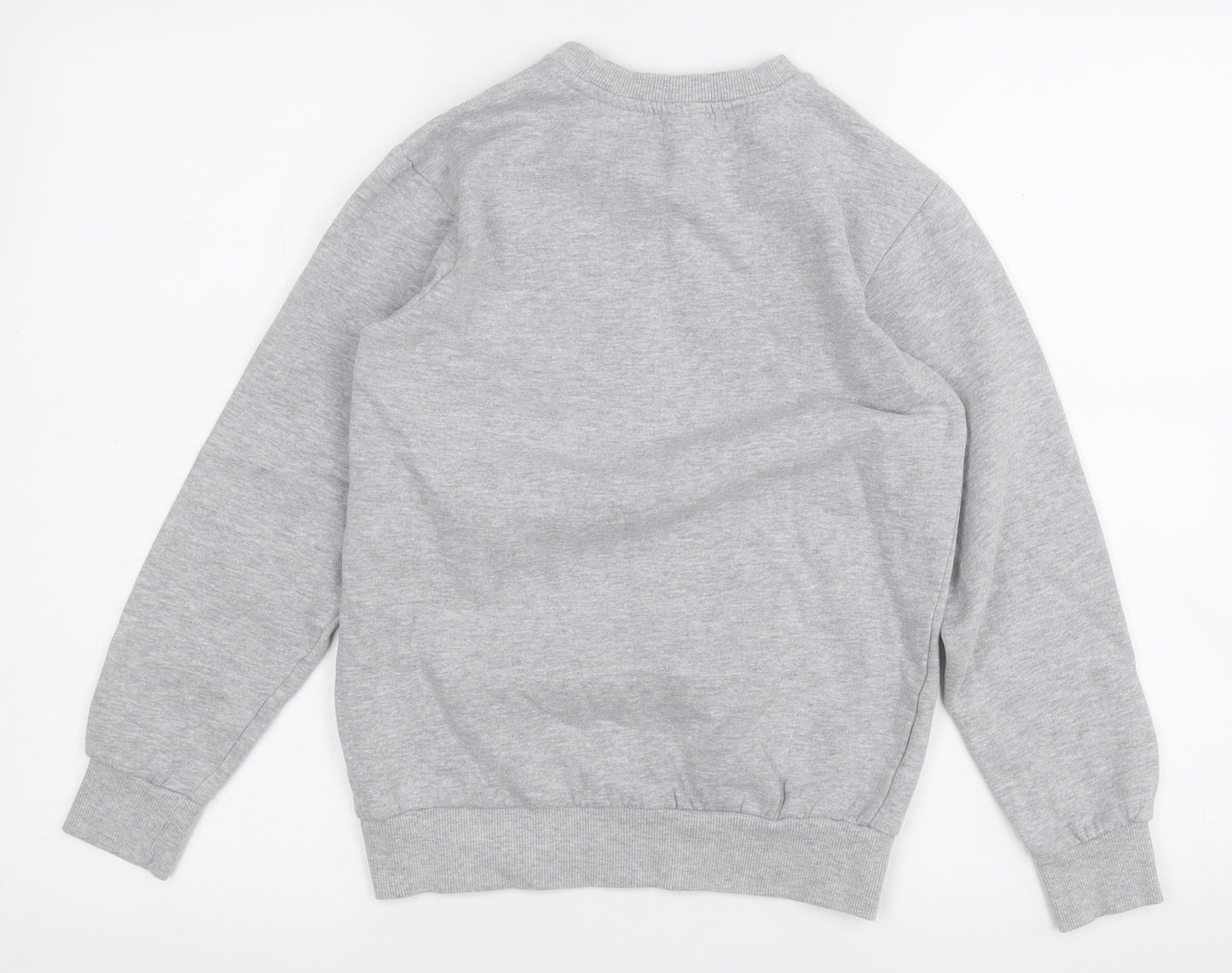Disney Girls Grey  Cotton Pullover Sweatshirt Size 10-11 Years   - Mickey Mouse Christmas