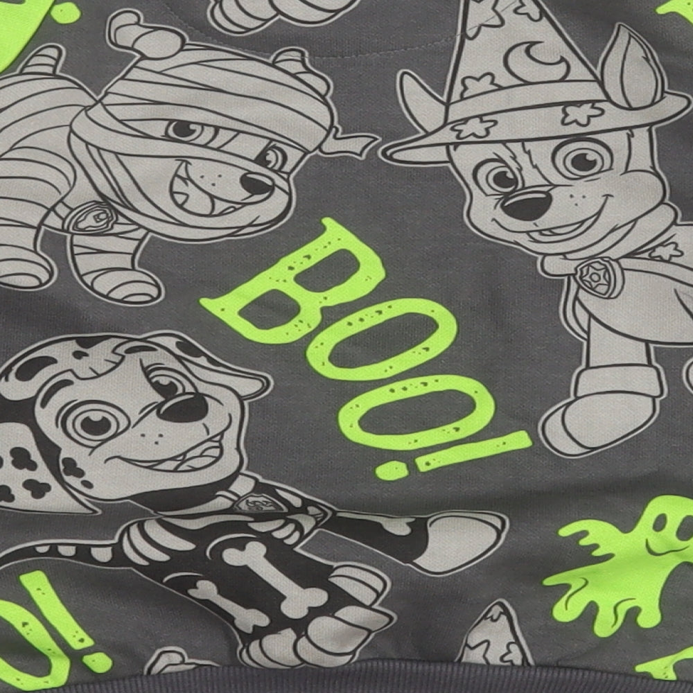 Paw Patrol Boys Grey Geometric Cotton Pullover Sweatshirt Size 3-4 Years   - Halloween Dog