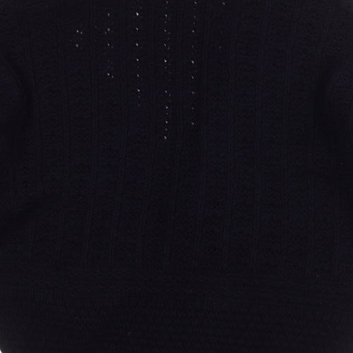 TU Womens Blue V-Neck Geometric Acrylic Cardigan Jumper Size 12