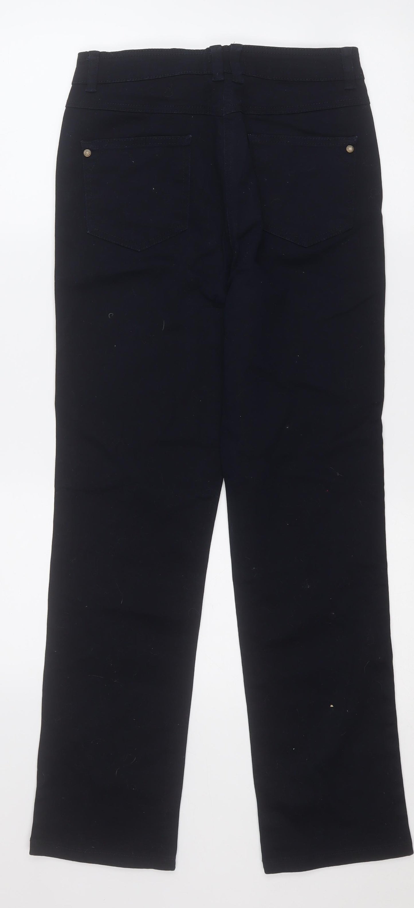 M&Co Womens Black  Cotton Straight Jeans Size 10 L27 in Regular