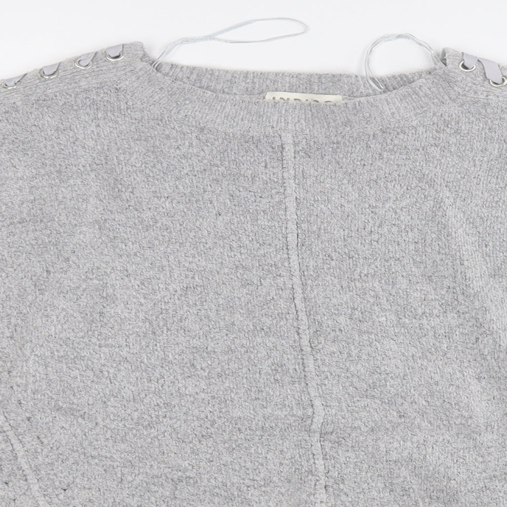 Marks and Spencer Womens Grey Round Neck  Acrylic Pullover Jumper Size 10