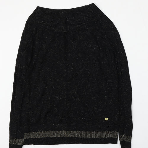 Bira Womens Black Mock Neck  Nylon Pullover Jumper Size 12