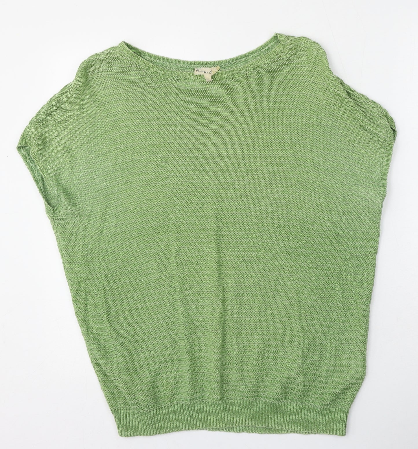 Phase Eight Womens Green Round Neck  Linen Vest Jumper Size M