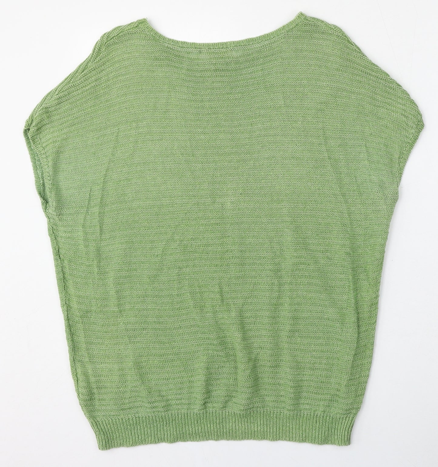 Phase Eight Womens Green Round Neck  Linen Vest Jumper Size M