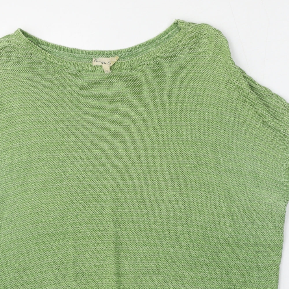 Phase Eight Womens Green Round Neck  Linen Vest Jumper Size M