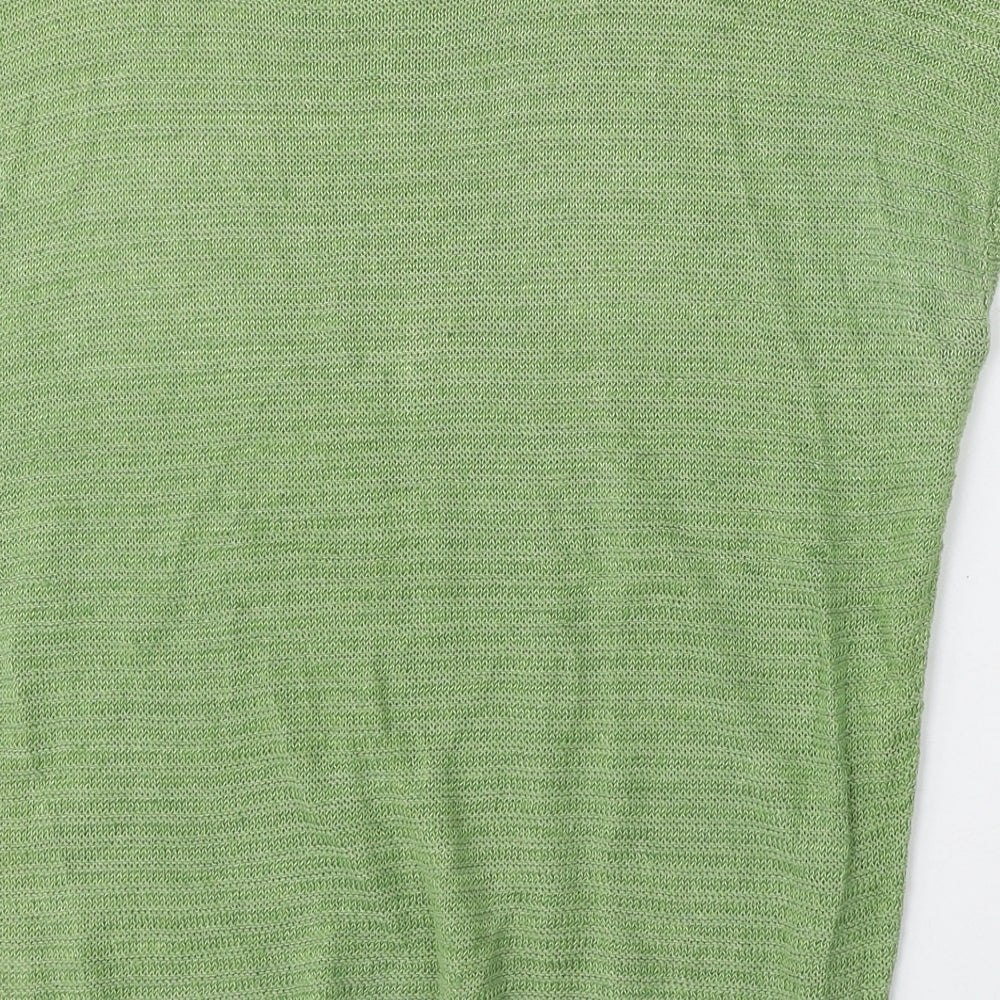 Phase Eight Womens Green Round Neck  Linen Vest Jumper Size M