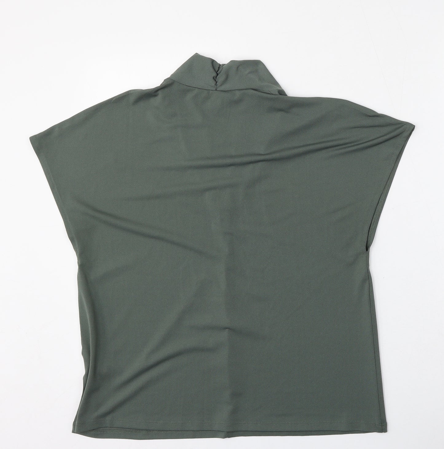 H&M Womens Green V-Neck  Polyester Pullover Jumper Size M