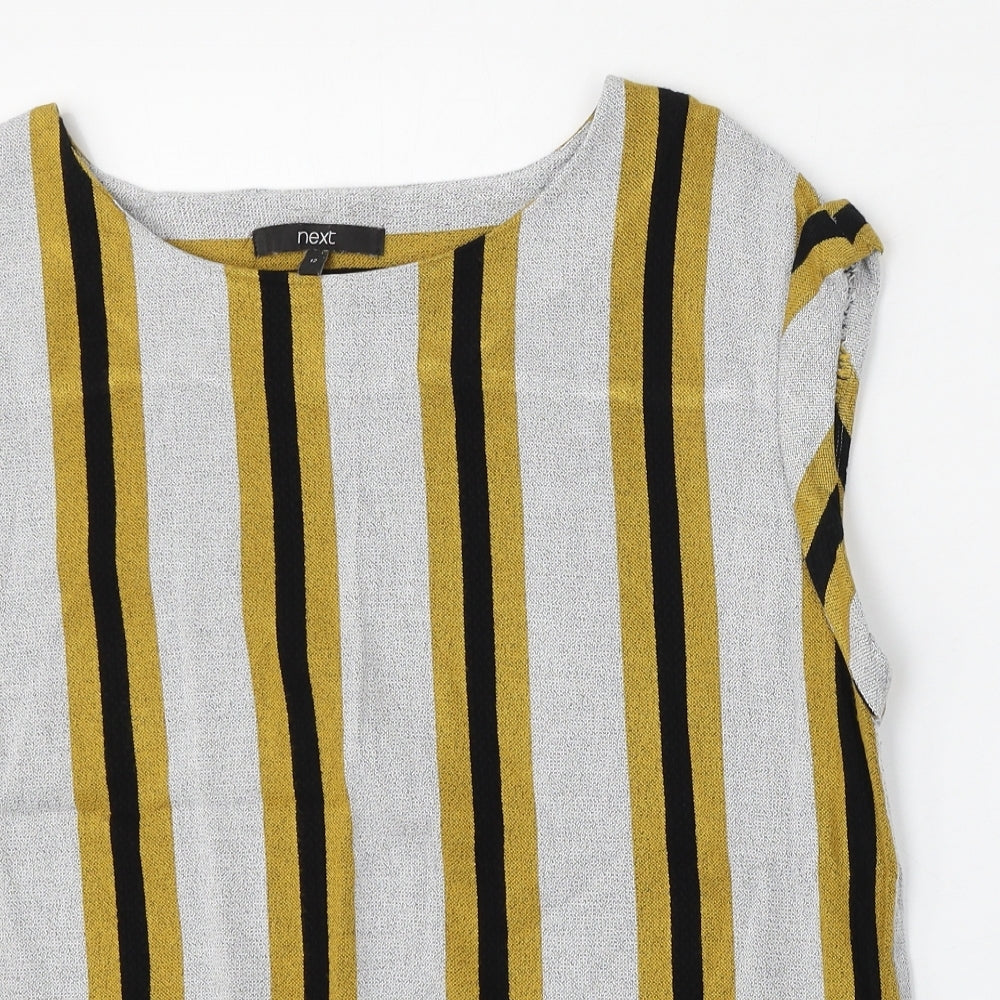NEXT Womens Multicoloured Round Neck Striped Viscose Pullover Jumper Size 12