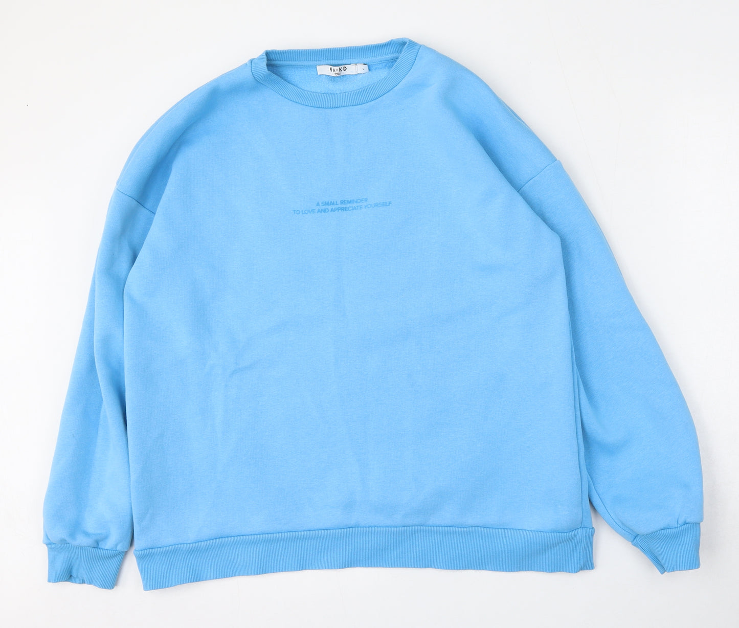 Nakd Womens Blue  Cotton Pullover Sweatshirt Size L
